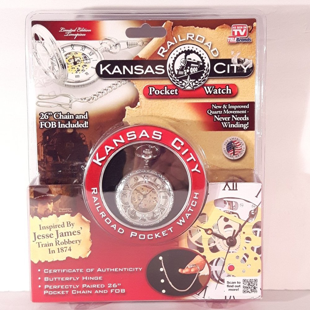 NWT Mens and Womens Kansas City Railroad Pocket Watch